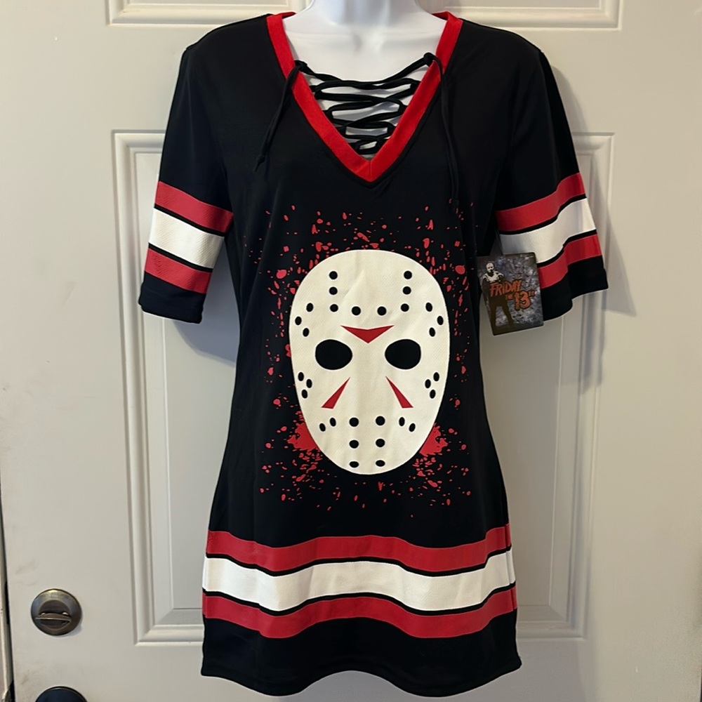 NWT Friday the 13th Jason Voorhees mini jersey dress
